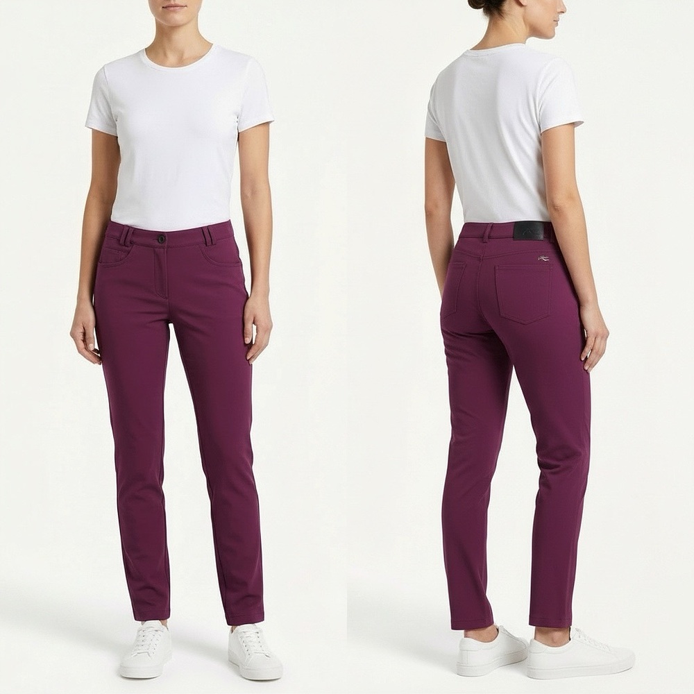 KJUS Irene Japanese TechnoTwill Slim-Fit Chinos - Plum/Burgundy - Size 40 US 10